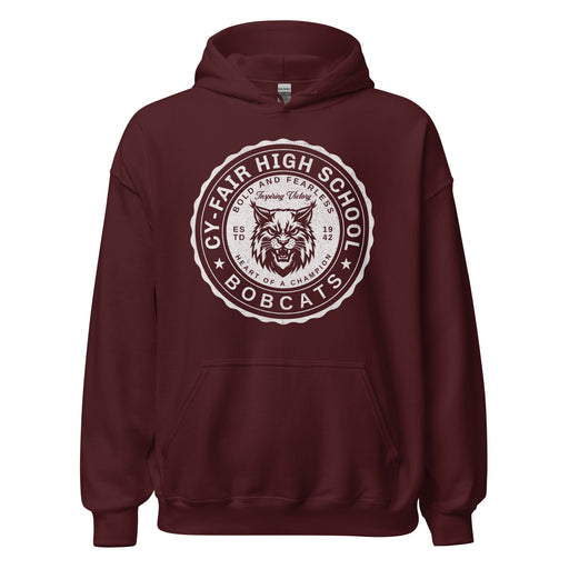 Cy-Fair High School Bobcats Maroon Classic Unisex Hoodie 216