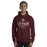 Man wearing Cy-Fair High School Bobcats Maroon Classic Unisex Hoodie 217