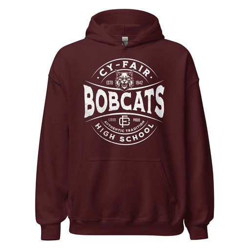 Cy-Fair High School Bobcats Maroon Classic Unisex Hoodie 218