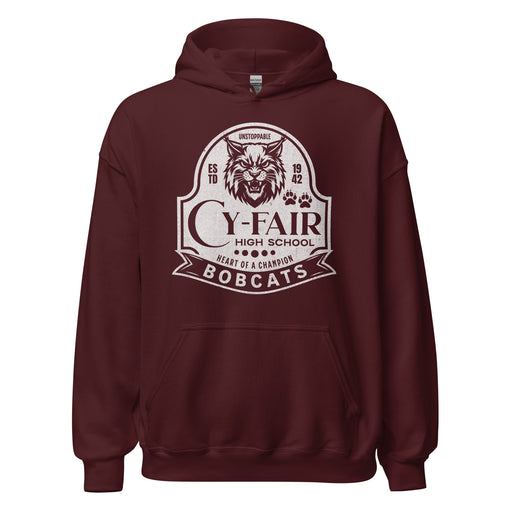 Cy-Fair High School Bobcats Maroon Classic Unisex Hoodie 219