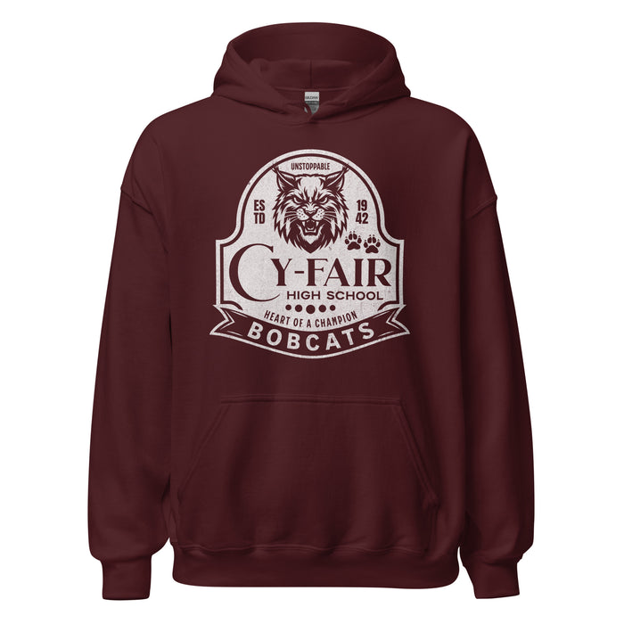 Cy-Fair High School Bobcats Maroon Classic Unisex Hoodie 219