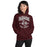 Woman wearing Lewisville High School Farmers Maroon Classic Unisex Hoodie 213