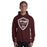 Man wearing Lewisville High School Farmers Maroon Classic Unisex Hoodie 224