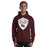 Man wearing Round Rock High School Dragons Maroon Classic Unisex Hoodie 225