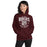 Woman wearing Cy-Fair High School Bobcats Maroon Classic Unisex Hoodie 213