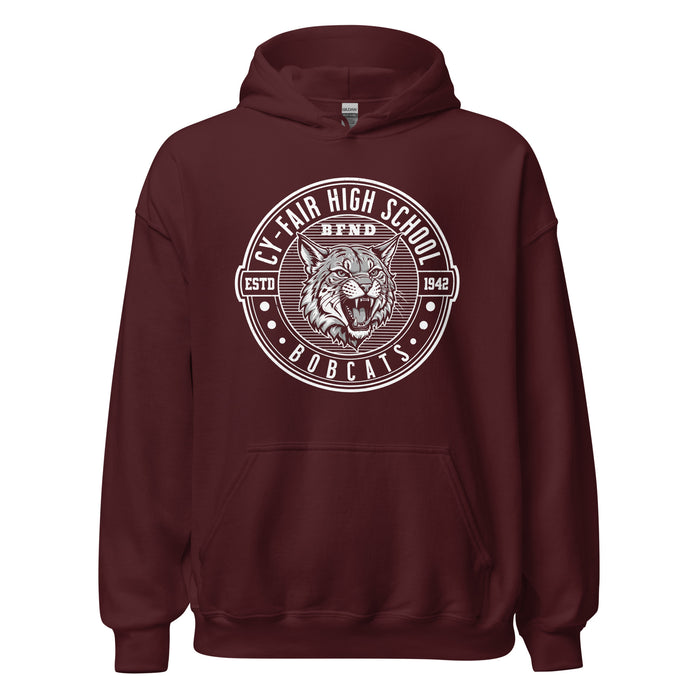 Cy-Fair High School Bobcats Maroon Classic Unisex Hoodie 224