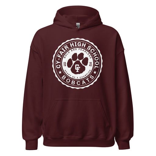 Cy-Fair High School Bobcats Maroon Classic Unisex Hoodie 216