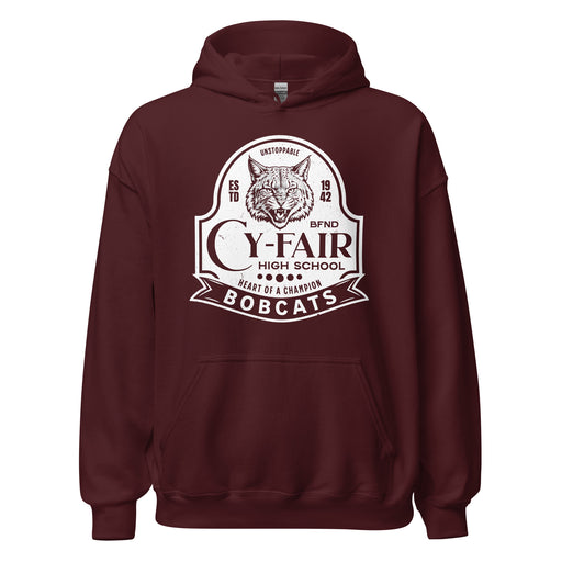 Cy-Fair High School Bobcats Maroon Classic Unisex Hoodie 219