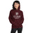 Woman wearing Cy-Fair High School Bobcats Maroon Classic Unisex Hoodie 202