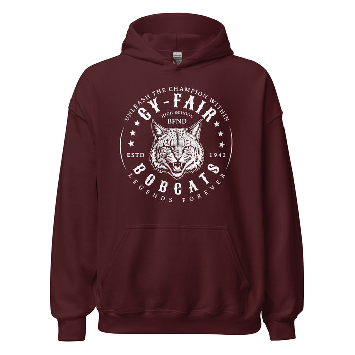 Cy-Fair High School Bobcats Maroon Classic Unisex Hoodie 214
