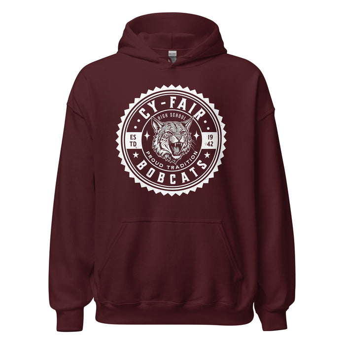Cy-Fair High School Bobcats Maroon Classic Unisex Hoodie 203