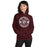 Woman wearing Cy-Fair High School Bobcats Maroon Classic Unisex Hoodie 203