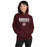 Woman wearing Cy-Fair High School Bobcats Maroon Classic Unisex Hoodie 049
