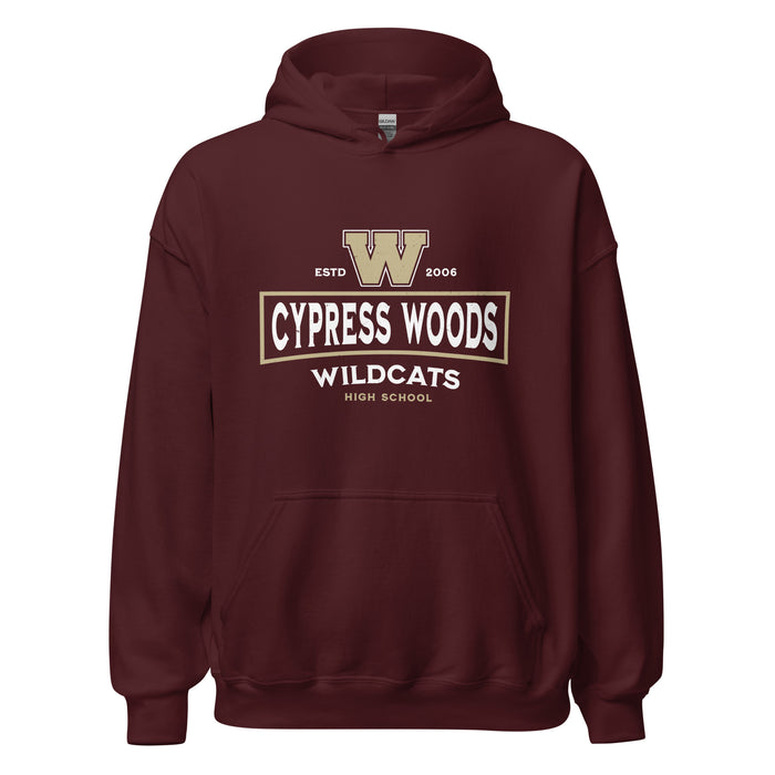 Cypress Woods High School Wildcats Maroon Classic Unisex Hoodie 222