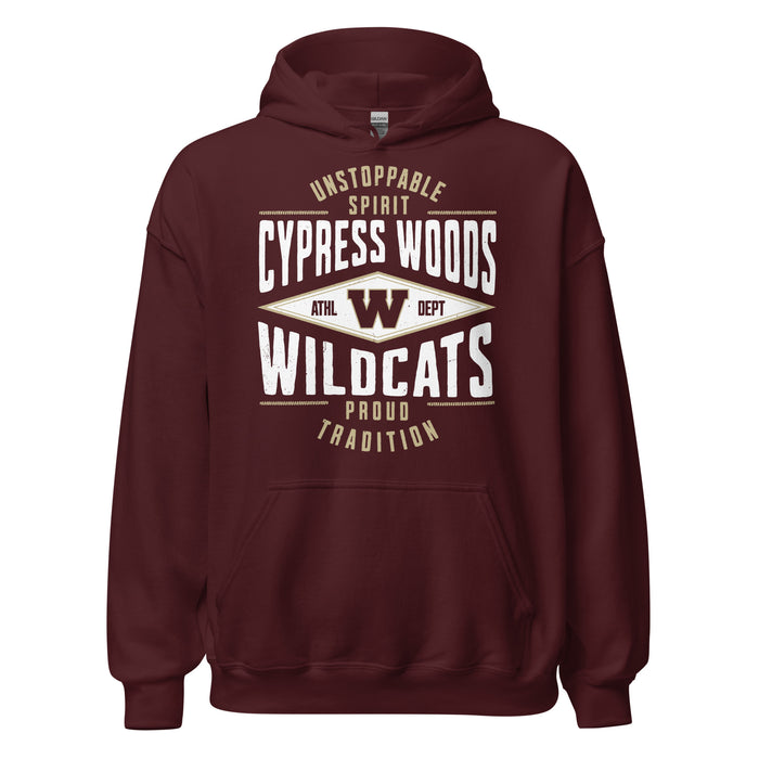 Cypress Woods High School Wildcats Maroon Classic Unisex Hoodie 210