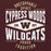 Close-up view of Cypress Woods High School Wildcats Maroon Classic Unisex Hoodie 210