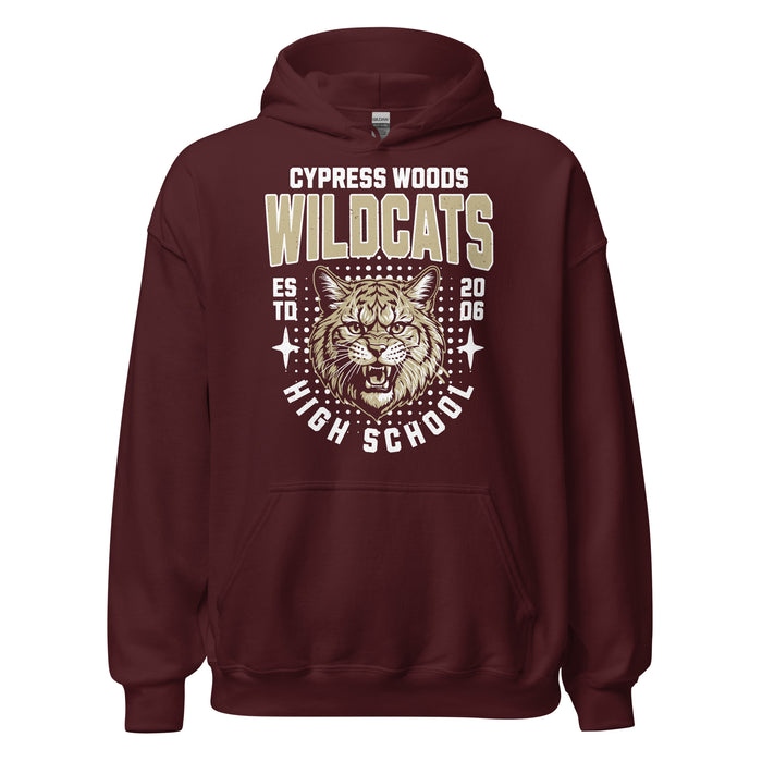 Cypress Woods High School Wildcats Maroon Classic Unisex Hoodie 204