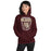 Woman wearing Cypress Woods High School Wildcats Maroon Classic Unisex Hoodie 204