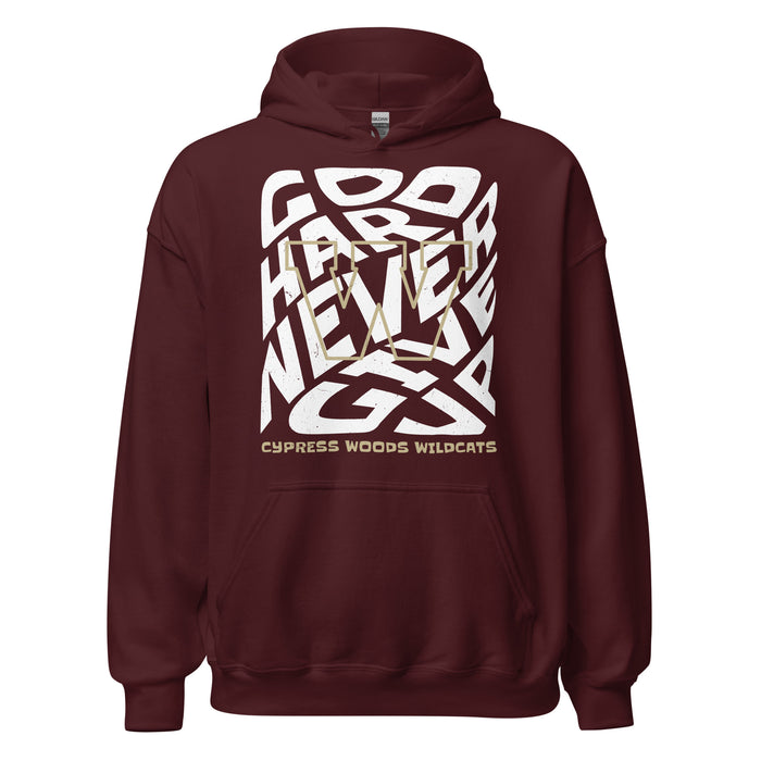 Cypress Woods High School Wildcats Maroon Classic Unisex Hoodie 236