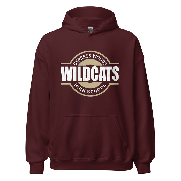 Cypress Woods High School Wildcats Maroon Classic Unisex Hoodie 011