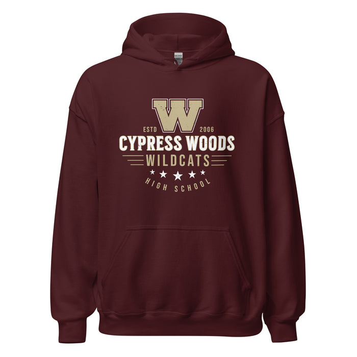 Cypress Woods High School Wildcats Maroon Classic Unisex Hoodie 217