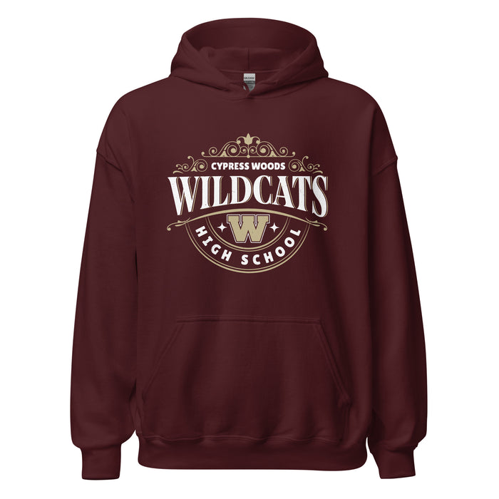 Cypress Woods High School Wildcats Maroon Classic Unisex Hoodie 211