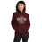 Woman wearing Cypress Woods High School Wildcats Maroon Classic Unisex Hoodie 211