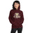 Woman wearing Cypress Woods High School Wildcats Maroon Classic Unisex Hoodie 221