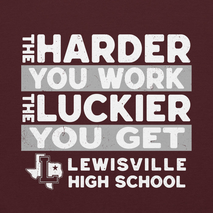 Close-up view of Lewisville High School Farmers Maroon Classic Unisex Hoodie 238