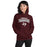 Woman wearing Lewisville High School Farmers Maroon Classic Unisex Hoodie 234