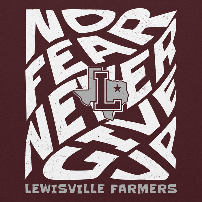 Close-up view of Lewisville High School Farmers Maroon Classic Unisex Hoodie 236