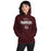 Woman wearing Lewisville High School Farmers Maroon Classic Unisex Hoodie 040