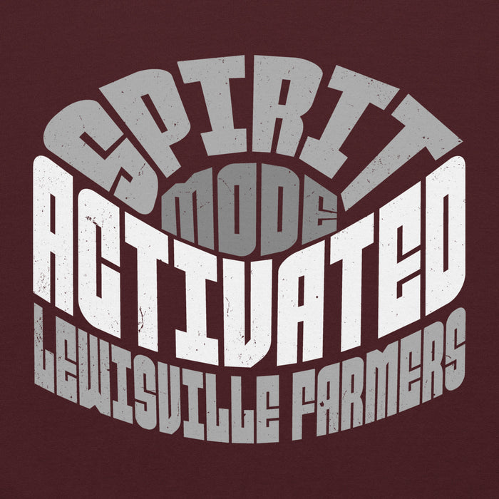 Close-up view of Lewisville High School Farmers Maroon Classic Unisex Hoodie 242