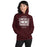 Woman wearing Lewisville High School Farmers Maroon Classic Unisex Hoodie 210