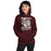 Woman wearing Round Rock High School Dragons Maroon Classic Unisex Hoodie 205