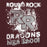 Close-up view of Round Rock High School Dragons Maroon Classic Unisex Hoodie 205