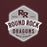 Close-up view of Round Rock High School Dragons Maroon Classic Unisex Hoodie 209