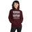 Woman wearing Round Rock High School Dragons Maroon Classic Unisex Hoodie 237