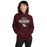 Woman wearing Round Rock High School Dragons Maroon Classic Unisex Hoodie 040