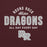 Close-up view of Round Rock High School Dragons Maroon Classic Unisex Hoodie 040