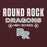 Close-up view of Round Rock High School Dragons Maroon Classic Unisex Hoodie 003