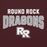 Close-up view of Round Rock High School Dragons Maroon Classic Unisex Hoodie 234