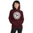 Woman wearing Round Rock High School Dragons Maroon Classic Unisex Hoodie 216