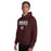 Man wearing Cy-Fair High School Bobcats Maroon Classic Unisex Hoodie 049