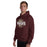Man wearing Cypress Woods High School Wildcats Maroon Classic Unisex Hoodie 011