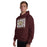 Man wearing Cypress Woods High School Wildcats Maroon Classic Unisex Hoodie 223
