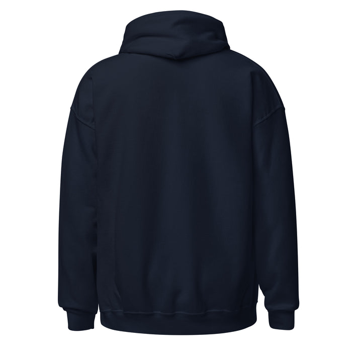 Back view of Tompkins High School Falcons Navy Classic Unisex Hoodie 215