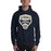 Man wearing a Klein Collins High School Tigers Navy Classic Unisex Hoodie 14