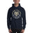 Man wearing a Klein Collins High School Tigers Navy Classic Unisex Hoodie 19