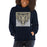 Woman wearing a Klein Collins High School Tigers Navy Classic Unisex Hoodie 27